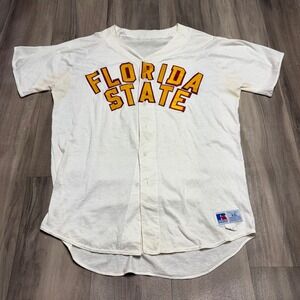 Vintage Russell Athletic Florida State Seminoles Baseball Jersey XXL White USA